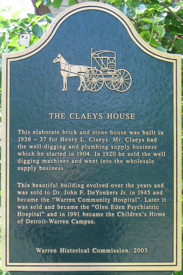 Claeys House Marker